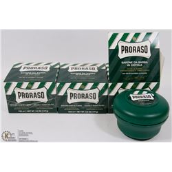 LOT OF 3 BOXES OF PRORASO SHAVING SOAP IN A BOWL