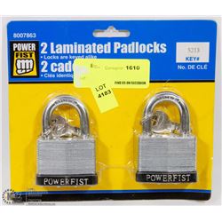 PACK OF 2 LAMINATED PADLOCKS WITH KEYS