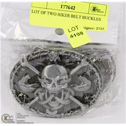 LOT OF TWO BIKER BELT BUCKLES