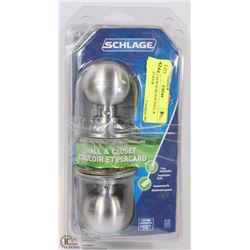 SET OF 2 NEW SCHLAGE HALL & CLOSET DOOR