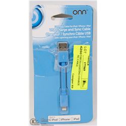 3 PACK USB TO LIGHTING CHARGE AND SYNC CABLE