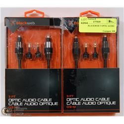 PAIR OF BLACKWEB 3' OPTIC AUDIO CABLES
