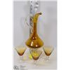 Image 1 : ANTIQUE WINE DECANTER WITH GLASSES.