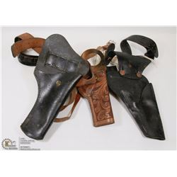 3 LEATHER GUN HOLSTERS