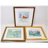 Image 1 : LOT OF 3 WATER COLOR SCENIC PICTURES FRAMED BY