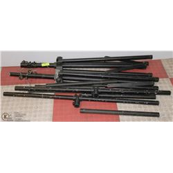 2 BLACK T-BAR TRIPOD STAGE LIGHT STANDS