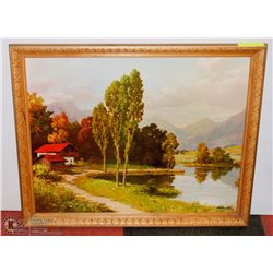 17) SCENE PICTURE FRAMED BY MONETTI 25X31.