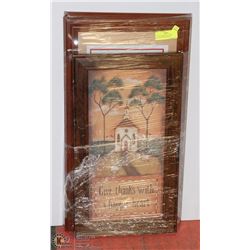 LOT OF 3 FRAMED PICTURES - FALL/WINTER SEASON &