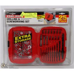 NEW B & D DRILLING & SCREWDRIVER SET 25 PIECES