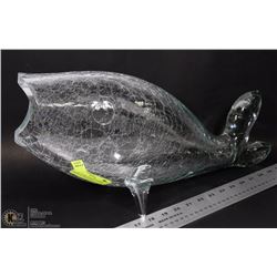 LARGE 19” MID CENTURY BLENKO CRACKLED GLASS FISH