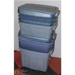 8 ASSORTED SIZES RUBBERMAID TOTES WITH LIDS