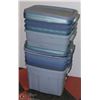 Image 1 : 8 ASSORTED SIZES RUBBERMAID TOTES WITH LIDS