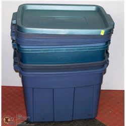 LOT W/4 RUBBERMAID ROUGHNECK STORAGE
