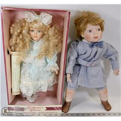NEW PORCELAIN DOLL & VINTAGE DOLL 'JOCKEY RIDER'