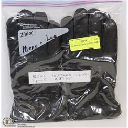 2PK MENS LEATHER GLOVES LARGE