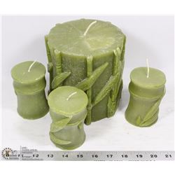 BAMBOO DESIGN CANDLE SET