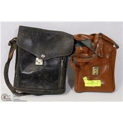 2 ANTIQUE LEATHER SATCHELS