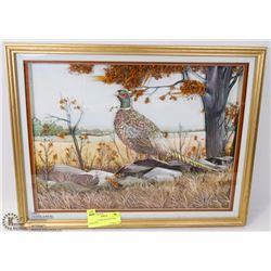 VINTAGE PAPER TOLE PICTURE WILDLIFE