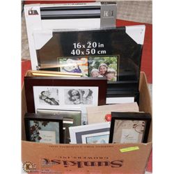 BOX W/NEW PICTURE FRAMES, PICTURES &