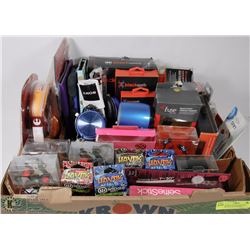 LARGE TRAY OF HEADPHONES, CABLES, AND ACCESSORIES