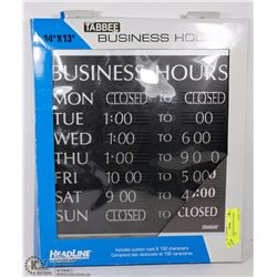 NEW TABBINE BUSINESS HOURS HEADLINE