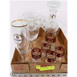 FLAT OF WINE GLASS