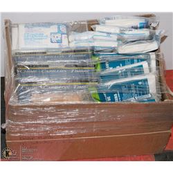 BOX OF MISC INCL DOOR CHIMES, THERMOSTATS, FUEL