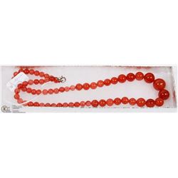 #80-PINK STRAWBERRY QUARTZ CRYSTAL BEAD NECKLACE