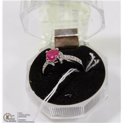 #71-RED RUBY & CZ RING