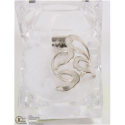 .925 SILVER LADIES SWIRL RING - SIZE 8.5 -