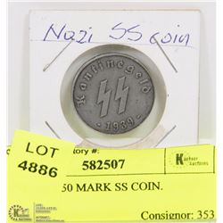 1939 NAZI 50 MARK SS COIN.
