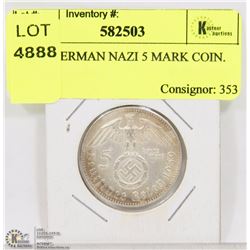 WWII GERMAN NAZI 5 MARK COIN.