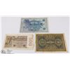 Image 1 : LOT OF 3 GERMAN WWI BANKNOTES - 100 MARKS 1908,