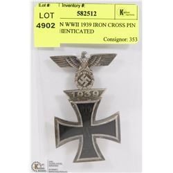 GERMAN WWII 1939 IRON CROSS PIN UNAUTHENTICATED