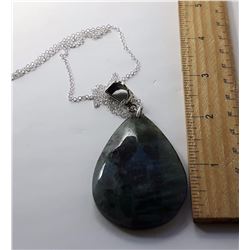 #16 - WATER DROP NATURAL LABRADORITE PENDANT