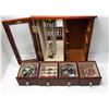 Image 1 : #1 - GLASS FRONTED JEWELLERY BOX & CONTENTS