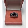 Image 1 : #22 - 10K WHITE GOLD FILLED BLACK OBSIDIAN RING