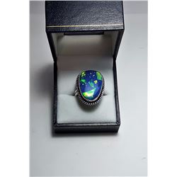 #20 - BLUE AUSTRALIAN TRIPLET MOSAIC OPAL RING