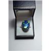Image 1 : #20 - BLUE AUSTRALIAN TRIPLET MOSAIC OPAL RING
