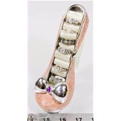 JEWELRY SHOE DISPLAY WITH 6 FASHION  RINGS