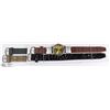 Image 1 : 30) GOLD FACED MENS WATCH W/ 4 INTERCHANGEABLE