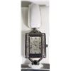 Image 1 : 27) WHITE STRAP FASHION WATCH WITH CRYSTALS