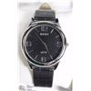 Image 1 : 24) MENS ROCKY BLACK LEATHER STRAP FASHION WATCH