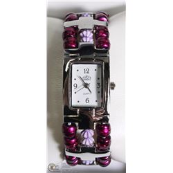 22) USS BEADED PINK FASHION WATCH