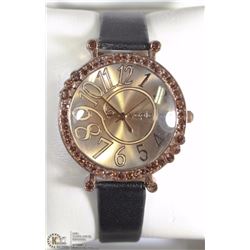 16) COPPER CHRYSTAL FACE FASHION WATCH