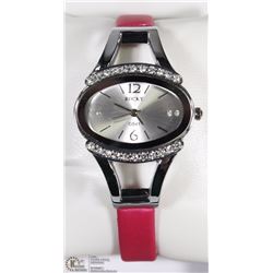 36) ROCKY HOT PINK STRAP OVAL FASHION WATCH