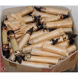 CASE OF ASIAN STYLE WOOD ORNAMENTS.