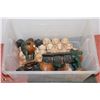 Image 1 : BOX OF ASSORTED WOOD DECORATIVE ANIMAL ORNAMENTS.