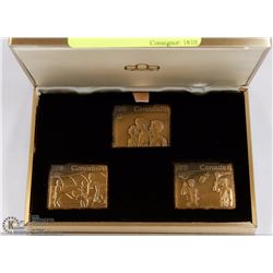 1976 OLYMPICS TORCH BEARER BRONZE STAMP SET