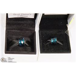 LOT OF TWO .925 BLUE/GREEN CHARM.